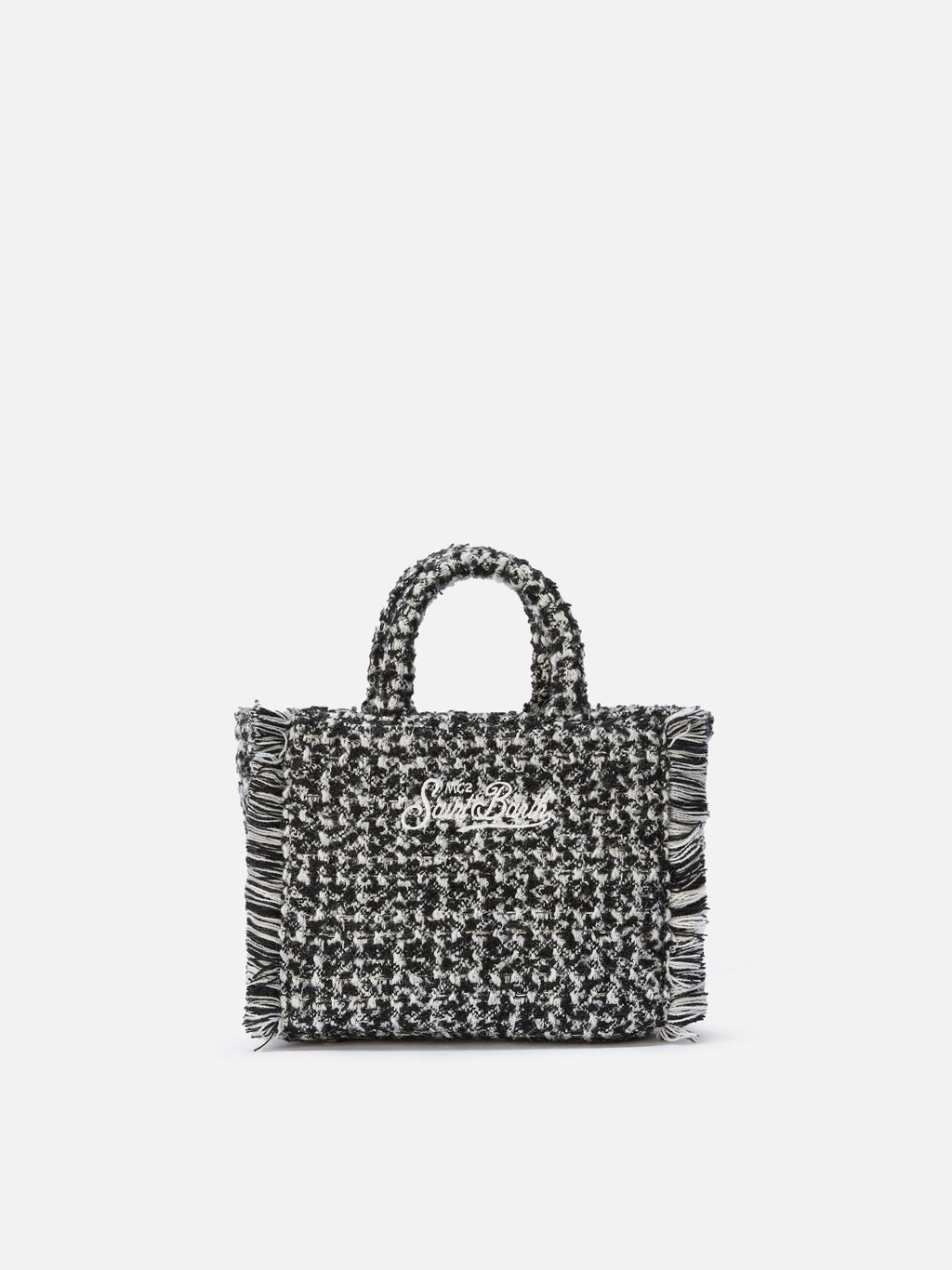 MC2 Saint Barth VANITY MINI TWEED N VAMI032 - Borsa a mano Vanity Mini in pregiato tessuto tweed con ricamo - Rosa Lurex (21 Lurex Emb)
