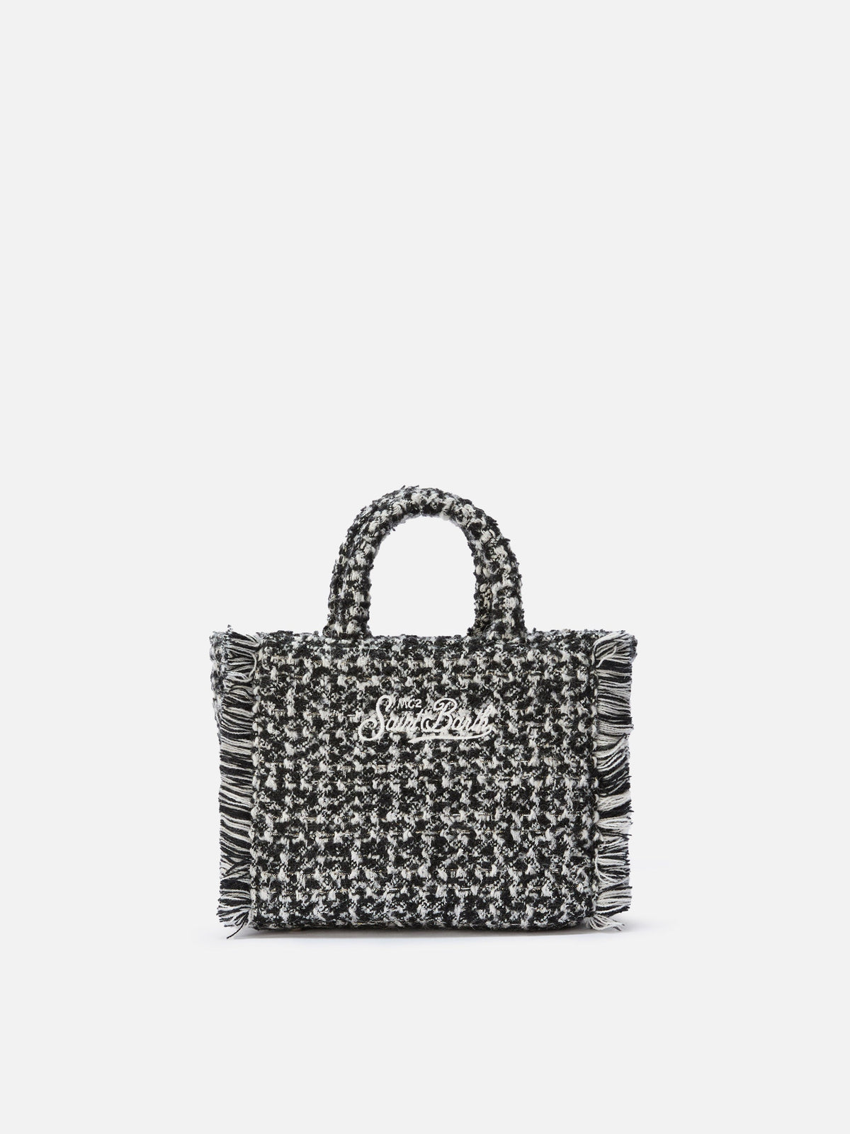 MC2 Saint Barth VANITY MINI TWEED N VAMI032 - Borsa a mano Vanity Mini in pregiato tessuto tweed con ricamo - Rosa Lurex (21 Lurex Emb)