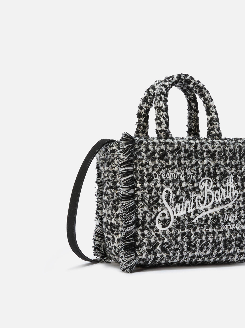 MC2 Saint Barth VANITY MINI TWEED N VAMI032 - Borsa a mano Vanity Mini in pregiato tessuto tweed con ricamo - Rosa Lurex (21 Lurex Emb)