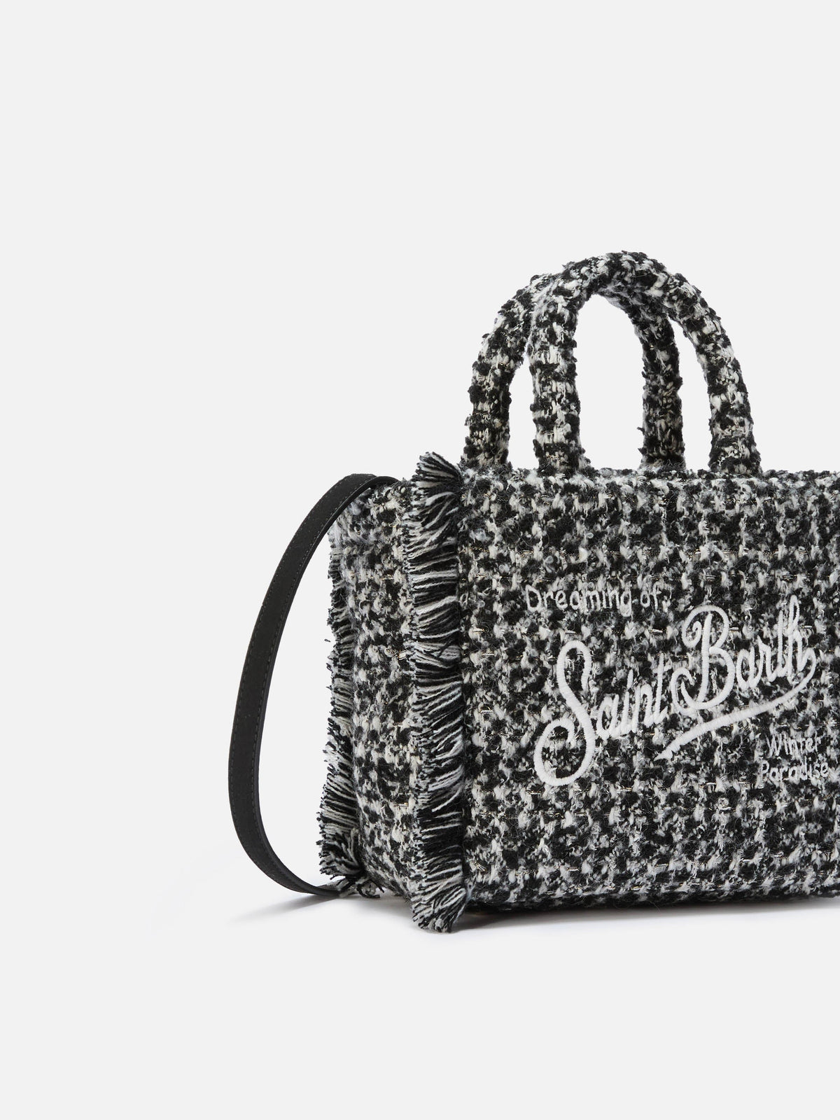 MC2 Saint Barth VANITY MINI TWEED N VAMI032 - Borsa a mano Vanity Mini in pregiato tessuto tweed con ricamo - Rosa Lurex (21 Lurex Emb)