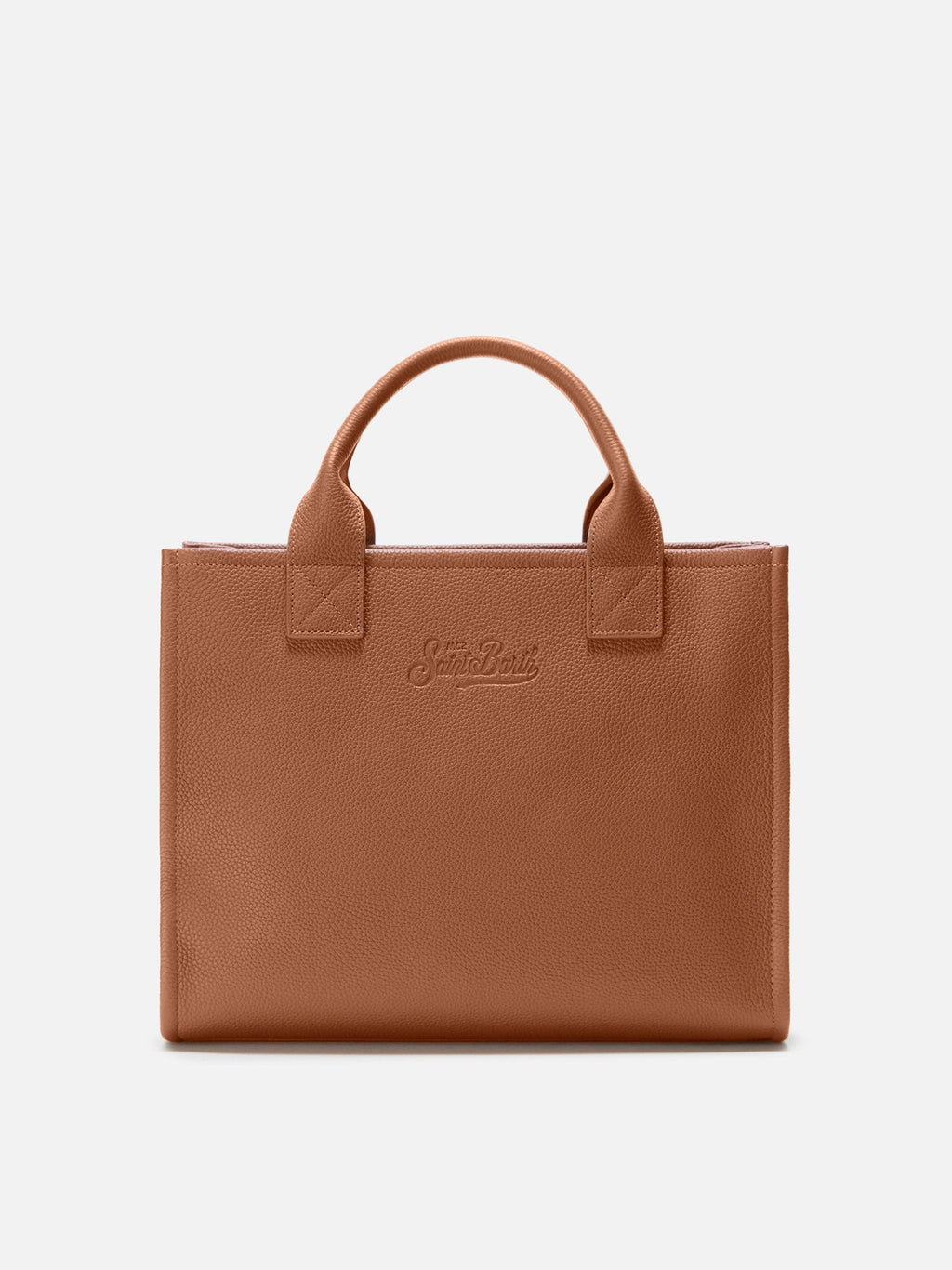 MC2 Saint Barth VANITY BAG LARGE VANBG001 - Borsa Vanity grande a mano in vera pelle martellata - Grigio Antracite (Grain Leather Sb 19)