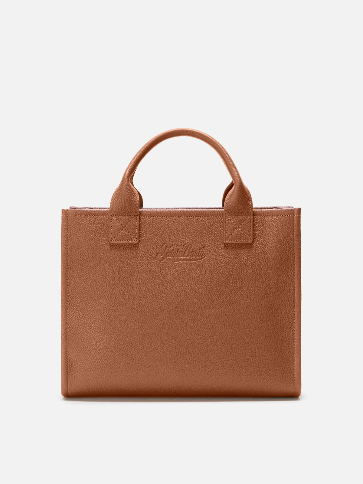 MC2 Saint Barth VANITY BAG LARGE VANBG001 - Borsa Vanity grande a mano in vera pelle martellata - Grigio Antracite (Grain Leather Sb 19)