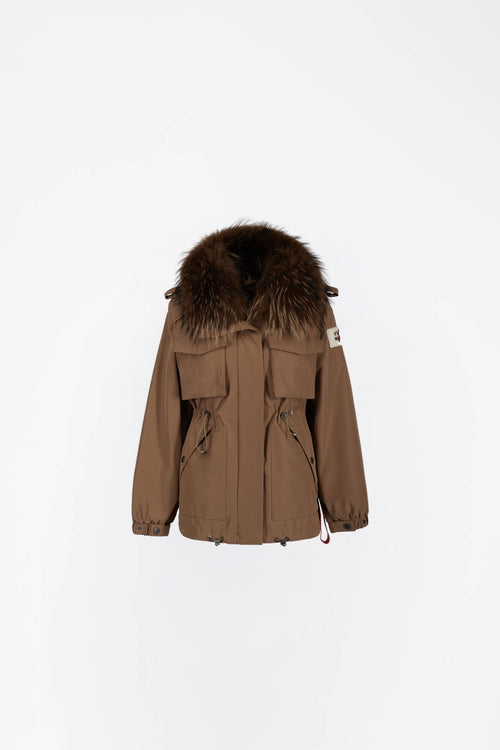 Afterlabel USHUAIA - Parka corto donna Cammello fronte