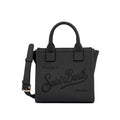 MC2 Saint Barth VANITY BAG MINI VANMI001 - Borsa a mano Vanity Mini in vera pelle martellata con logo - Nero (Grain Leather Sb 00)