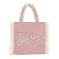 MC2 Saint Barth VANITY MINI SHEARLING VAMI020 - Borsa a mano Vanity Mini in tessuto shearling con ricamo - Rosa / Panna (2110 Emb)