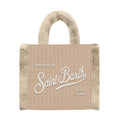 MC2 Saint Barth VANITY MINI SHEARLING RIB VAMI022 - Borsa a mano Vanity Mini in morbido shearling lavorato a coste - Panna Teddy (Fur 11 Emb)