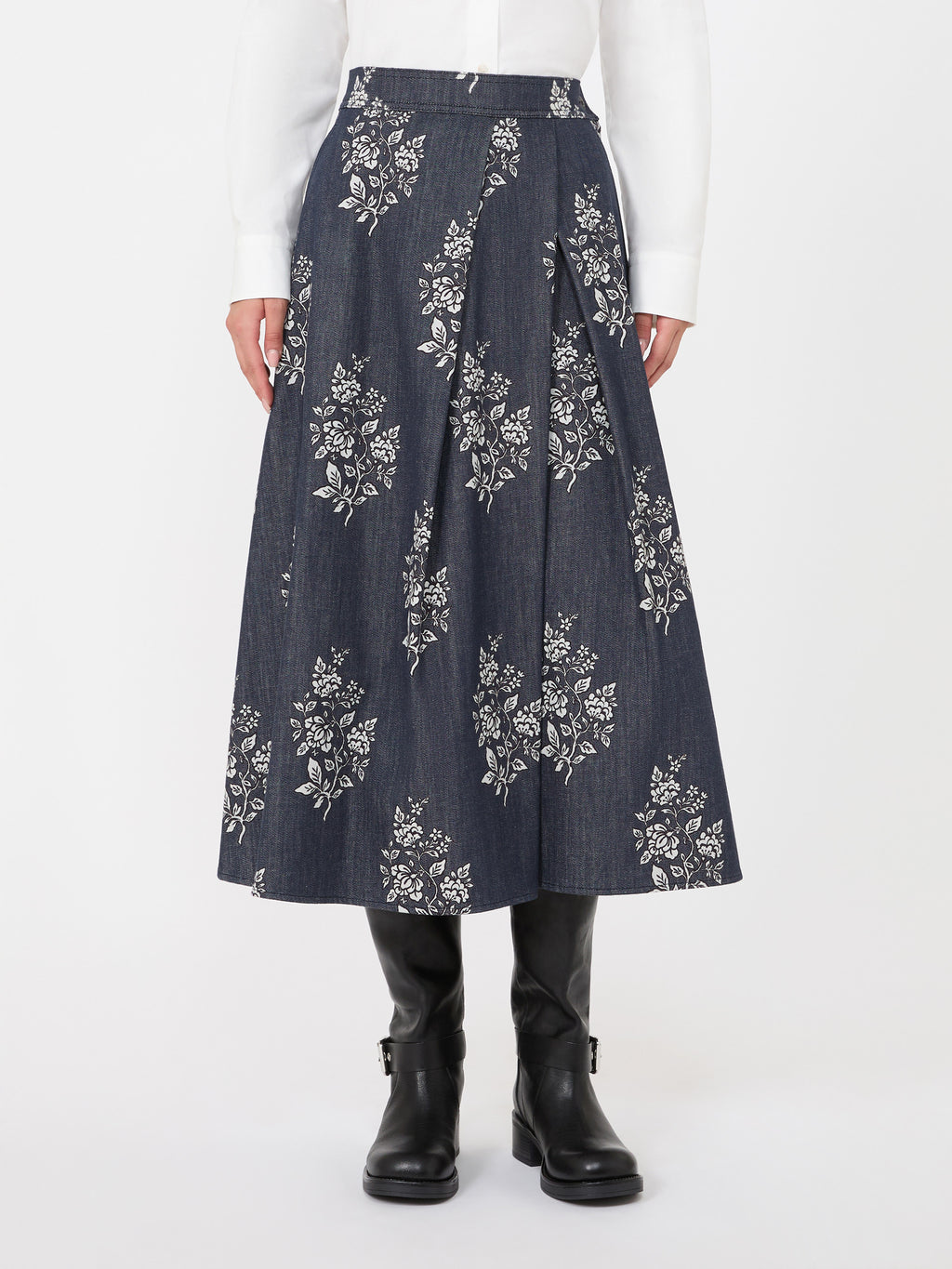 Weekend Max Mara WKDSTRUZZO - Gonna a pieghe in cotone stampato