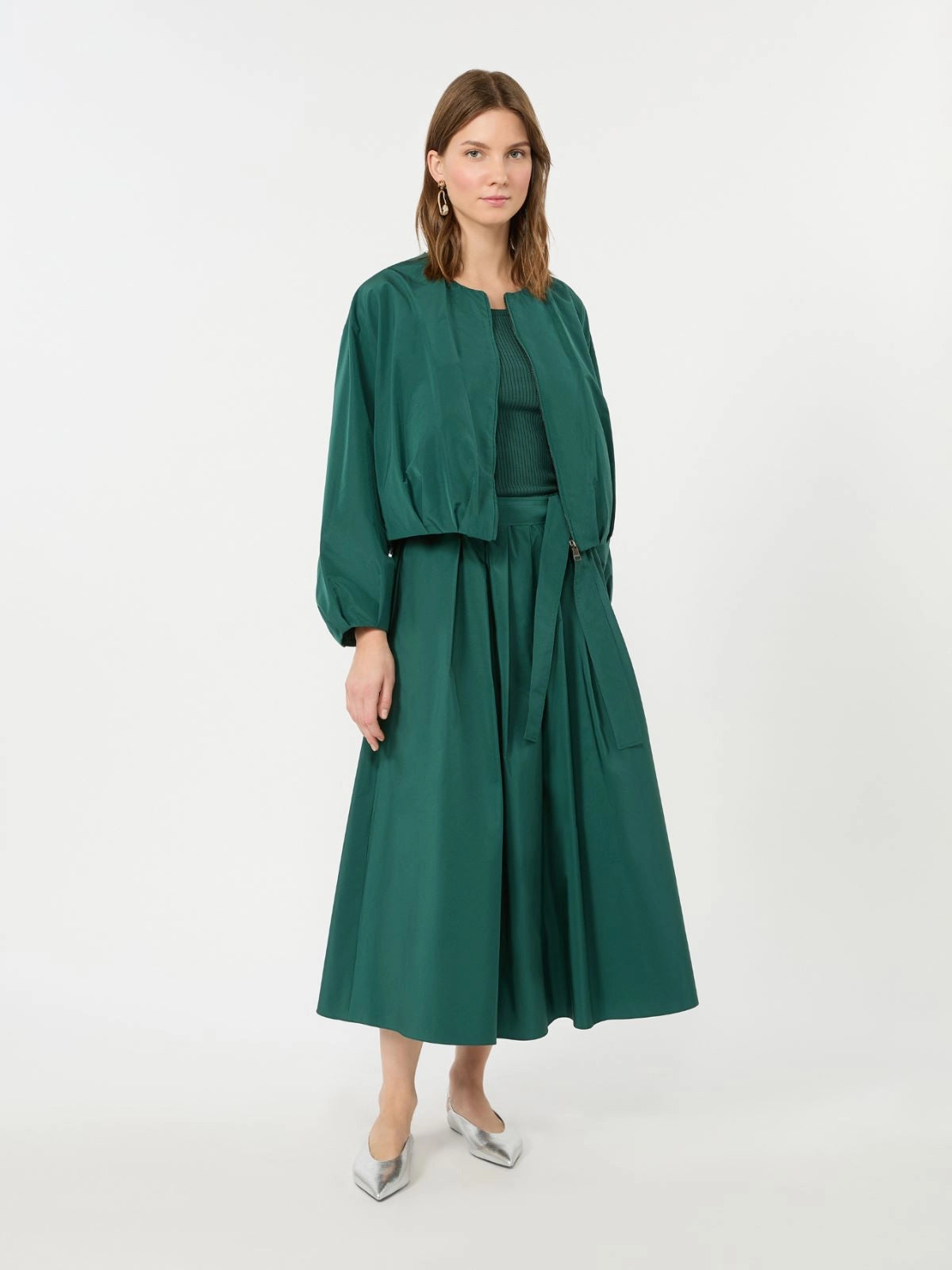 Weekend Max Mara WKDALPACA - Gonna midi a pieghe in taffetà