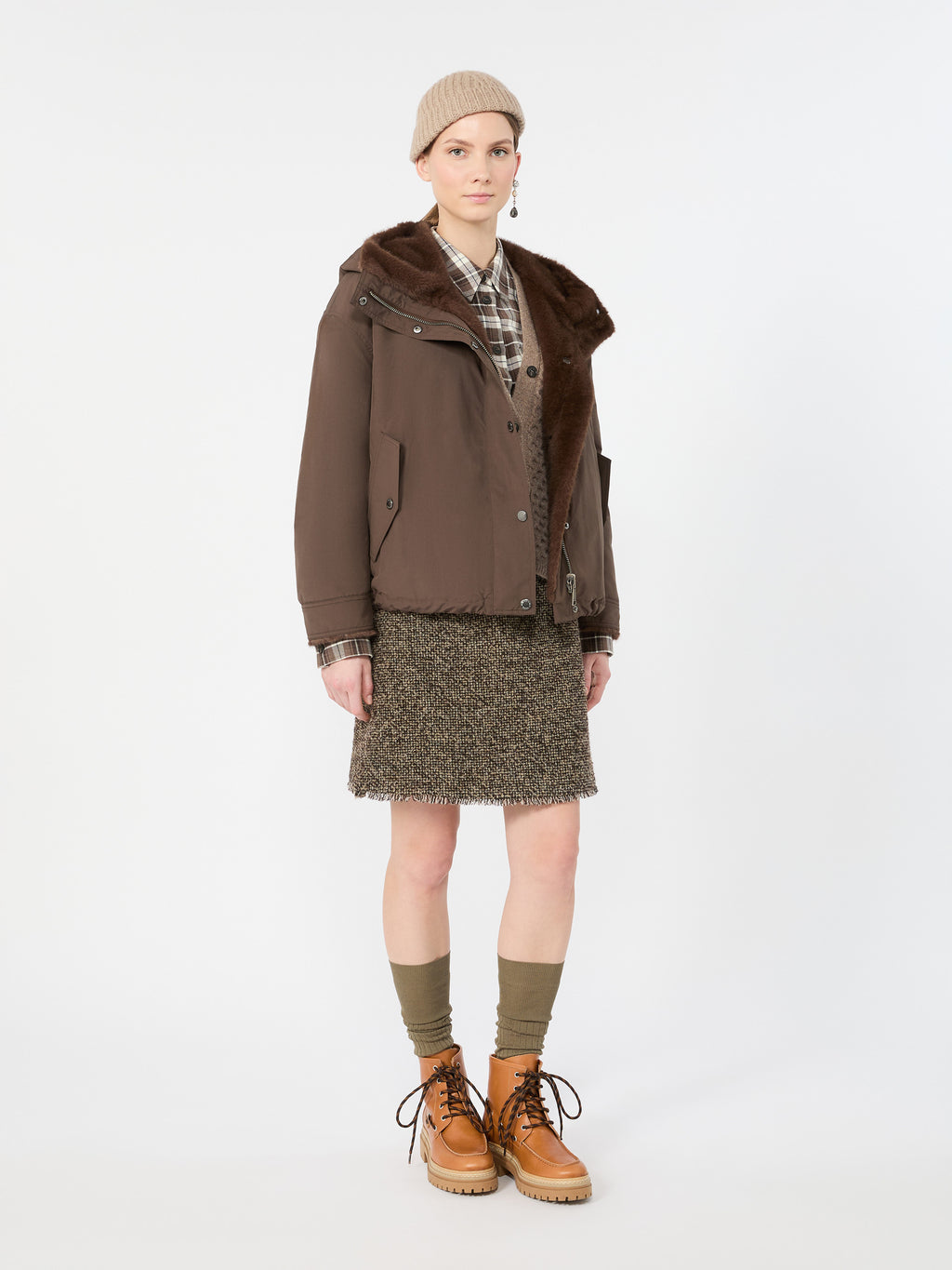 Weekend Max Mara WKDABETAIA - Gonna corta in mista lana bouclé