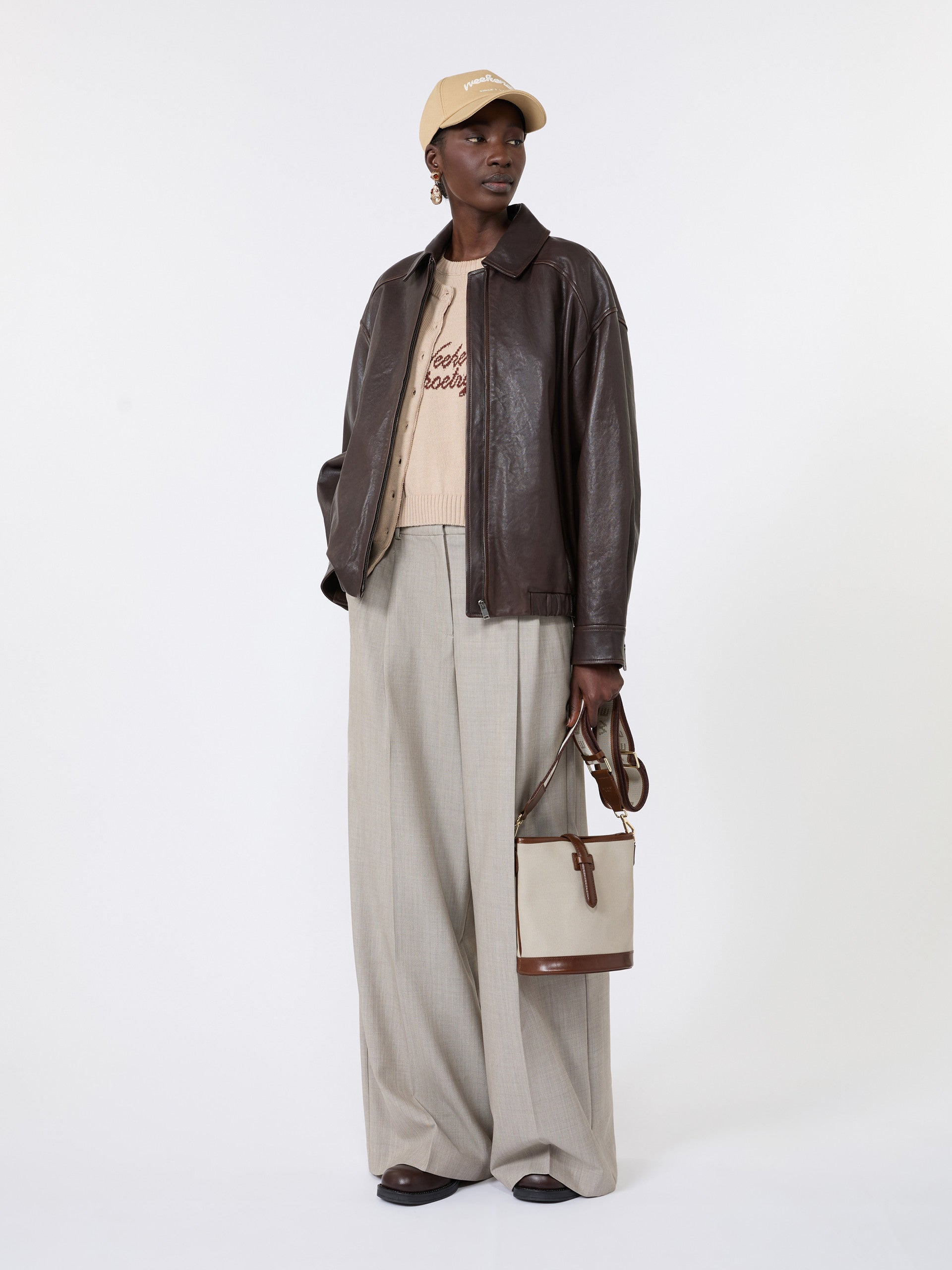 Weekend Max Mara WKDOVVIO - Pantalone wide leg in tela di lana
