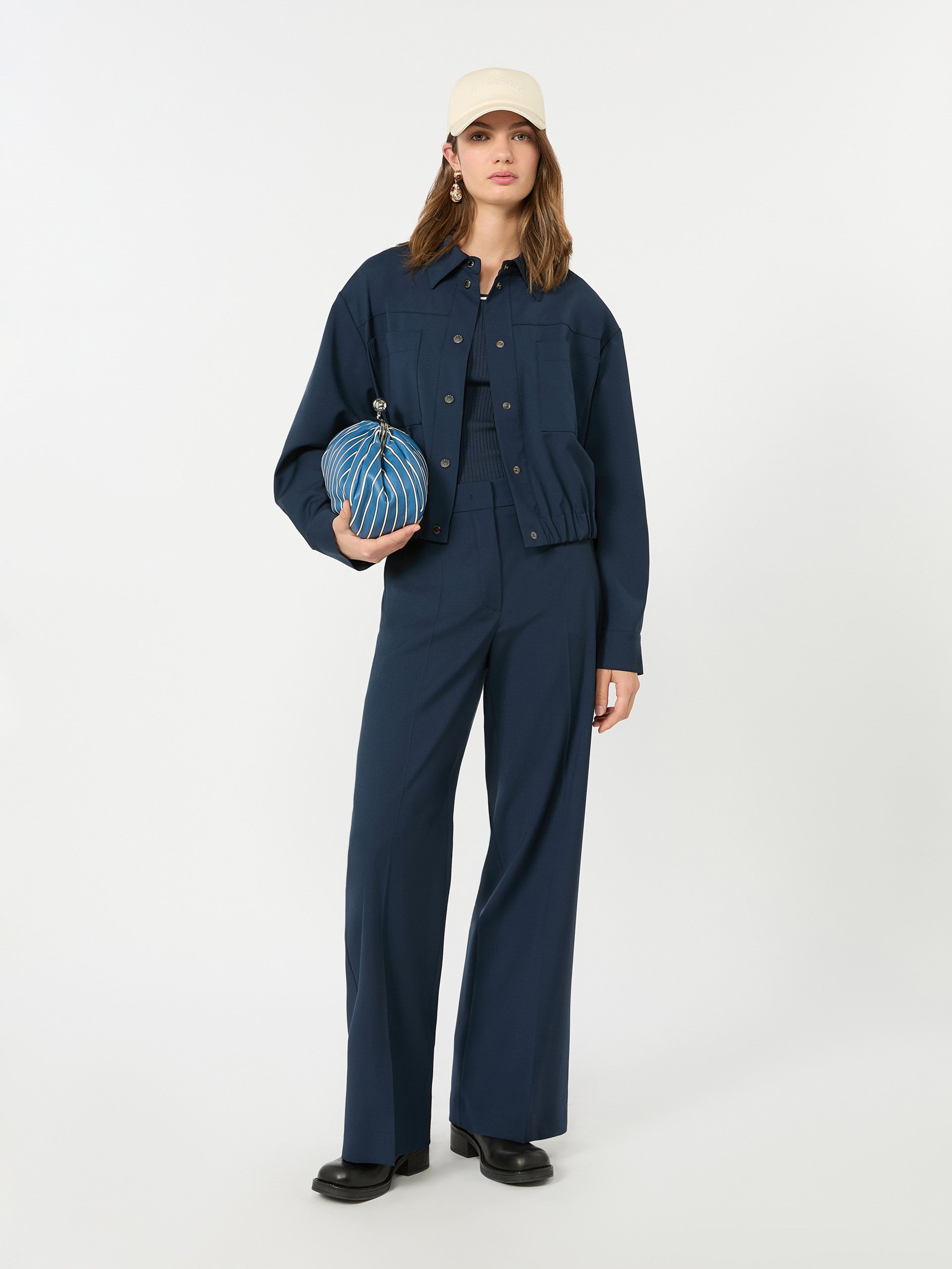 Weekend Max Mara WKDVISIVO - Pantalone palazzo in lana stretch