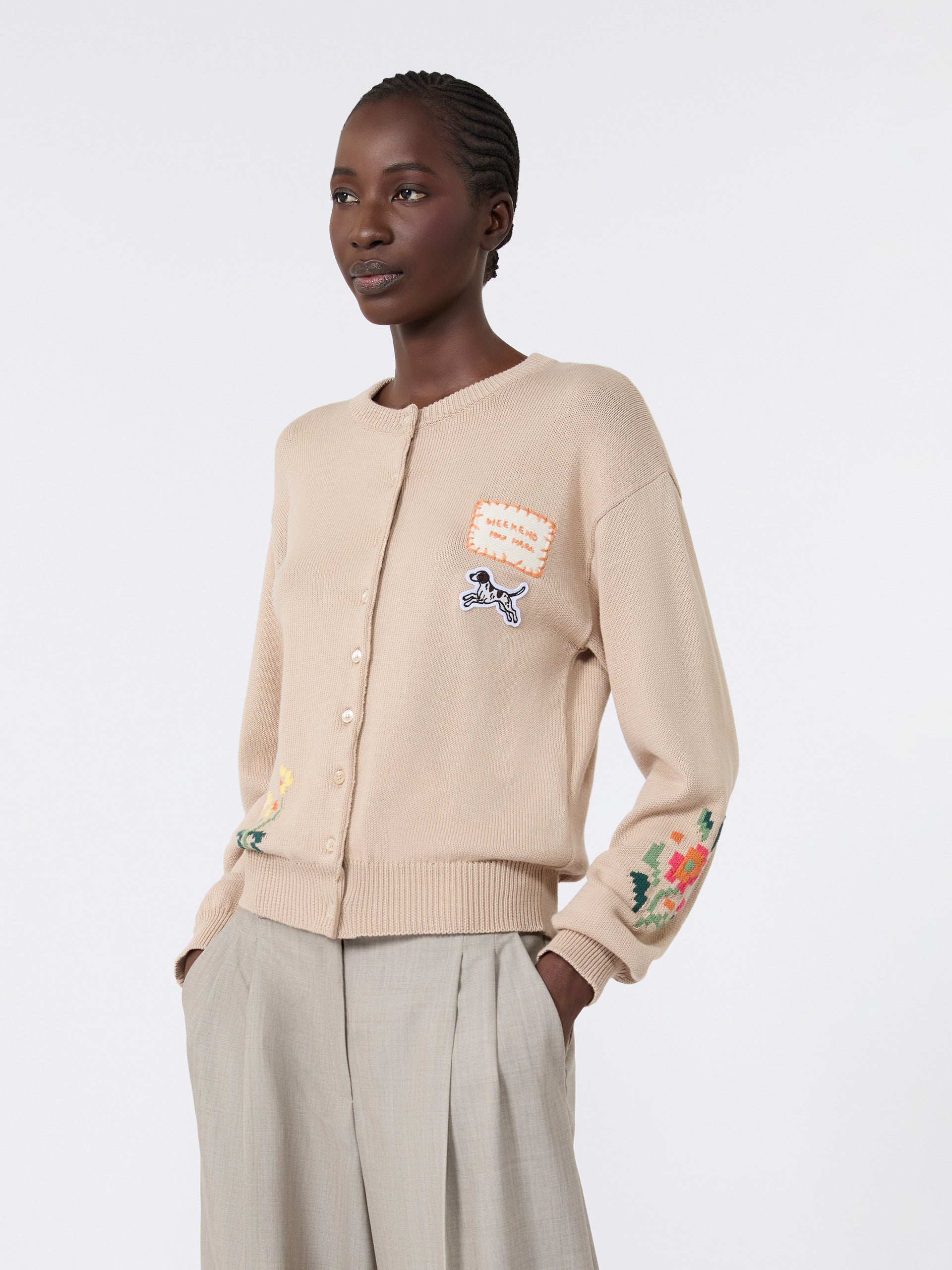 Weekend Max Mara WKDTEIERA - Cardigan in filato di cotone con intarsi