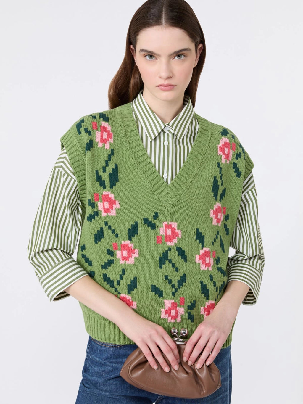 Weekend Max Mara WKDALAMARO - Floral Knit Gilet