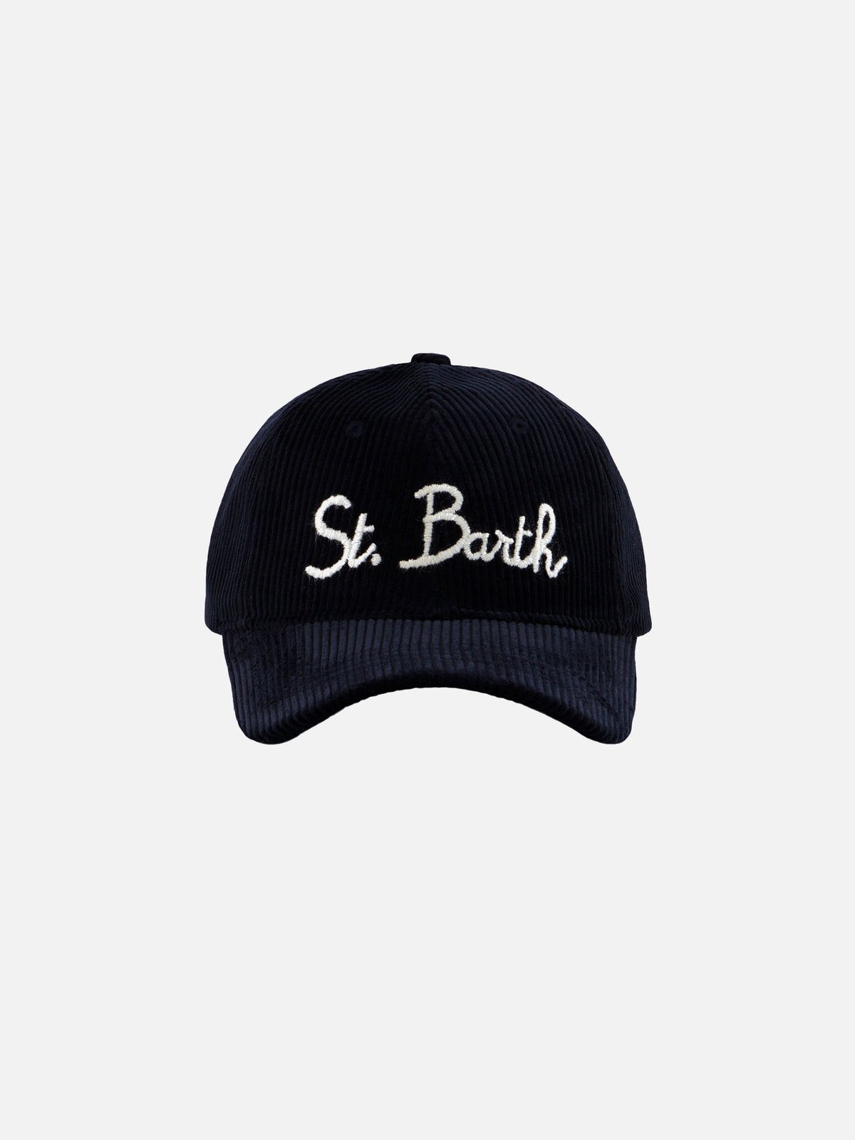 MC2 Saint Barth BASEBALL WAX CORDUROY S BASB0024 - Cappello da baseball con visiera in velluto a coste e cotone cerato - Verde Militare (5218 Emb)