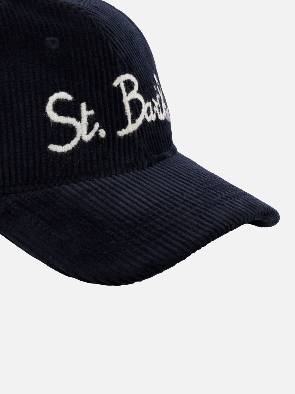MC2 Saint Barth BASEBALL WAX CORDUROY S BASB0024 - Cappello da baseball con visiera in velluto a coste e cotone cerato - Verde Militare (5218 Emb)