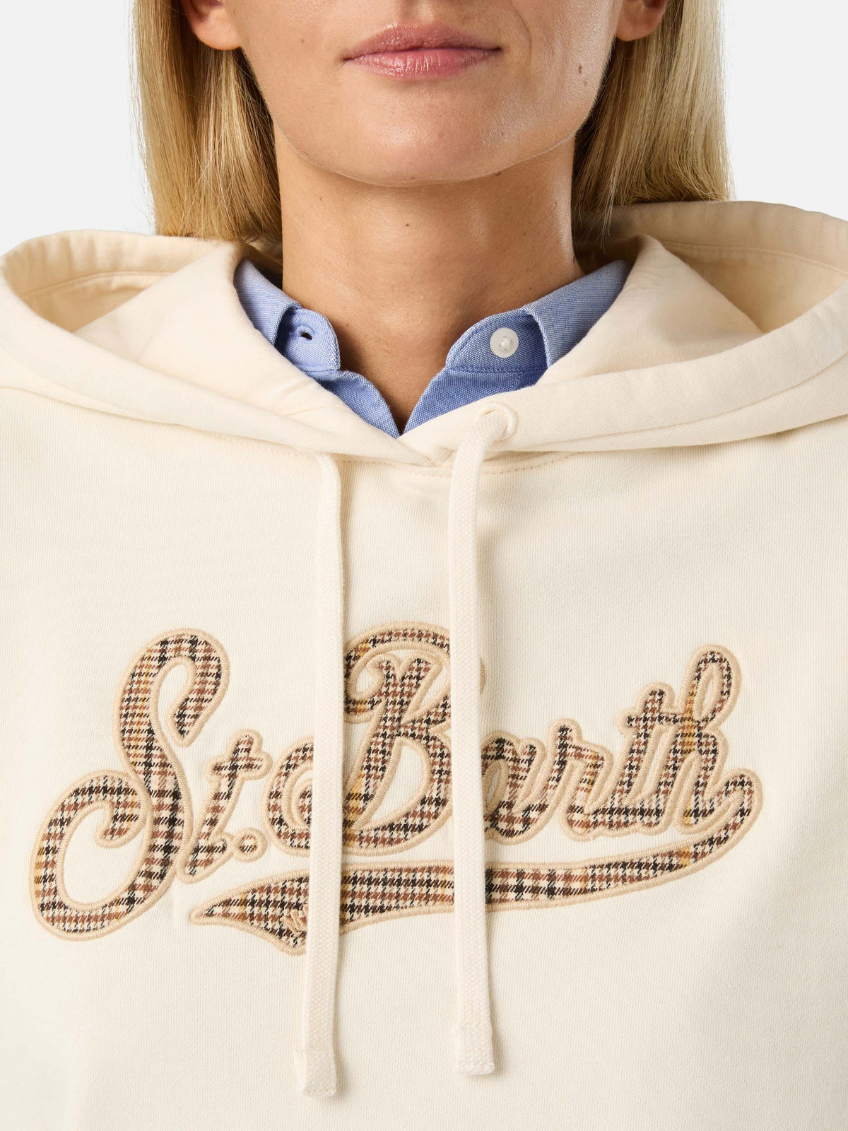 MC2 Saint Barth MINDY W MIND005 - Dettaglio ricamo logo St. Barth in tessuto tartan