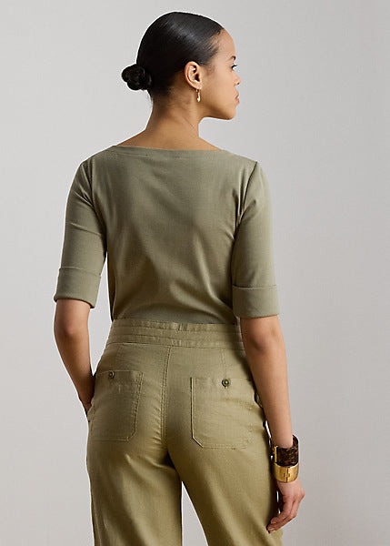 Lauren by Ralph Lauren JUDY - Maglietta con scollo a barchetta stretch