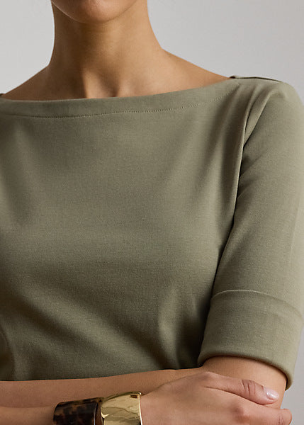 Lauren by Ralph Lauren JUDY - Maglietta con scollo a barchetta stretch