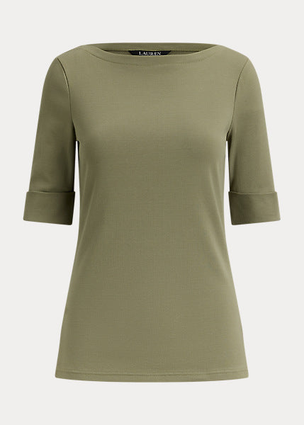 Lauren by Ralph Lauren JUDY - Maglietta con scollo a barchetta stretch