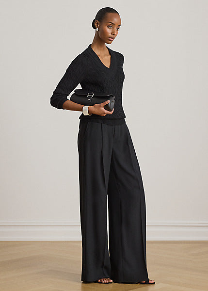 Lauren by Ralph Lauren KIRAHN - Pantaloni a gamba larga in georgette