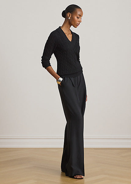 Lauren by Ralph Lauren KIRAHN - Pantaloni a gamba larga in georgette