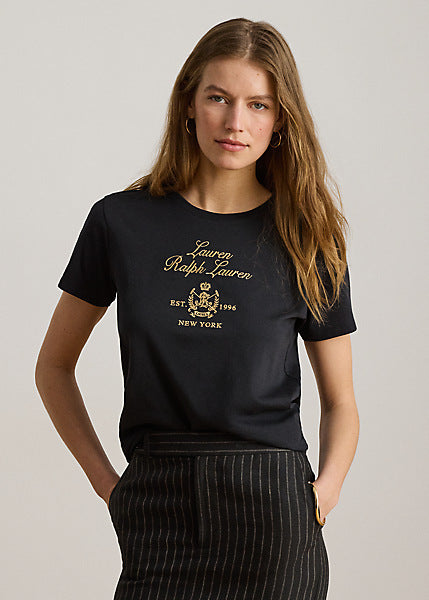 Lauren by Ralph Lauren 200P13943 - Maglietta in jersey di cotone con stemma