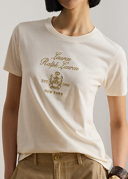 Lauren by Ralph Lauren 200P13943 - Maglietta in jersey di cotone con stemma