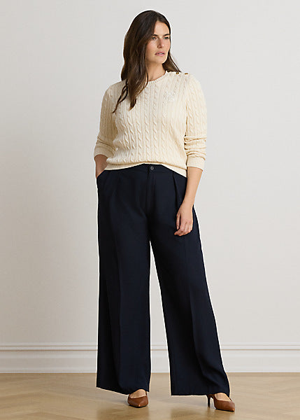 Lauren by Ralph Lauren 200P14039 - Maglia lavorata a trecce con bottoni