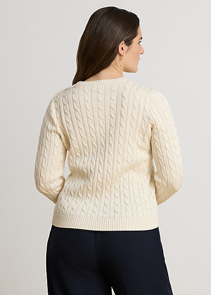 Lauren by Ralph Lauren 200P14039 - Maglia lavorata a trecce con bottoni