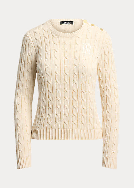 Lauren by Ralph Lauren 200P14039 - Maglia lavorata a trecce con bottoni
