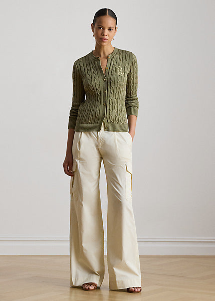 Lauren by Ralph Lauren 200P14040 - Cardigan a trecce in misto cotone