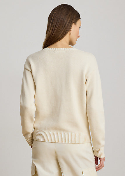 Lauren by Ralph Lauren 200P14120 - Maglia in cotone con bracco a intarsi