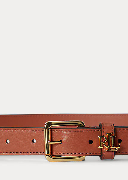 Lauren by Ralph Lauren LOGO KEEPER 25 - Cintura in pelle con logo sul passante