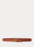 Lauren by Ralph Lauren LOGO KEEPER 25 - Cintura in pelle con logo sul passante