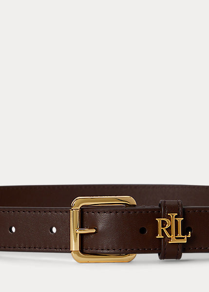Lauren by Ralph Lauren LOGO KEEPER 25 - Cintura in pelle con logo sul passante